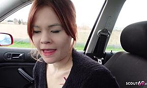 Deutscher Scout pickt kleine Rothaarige Lizzy Rose für harten Casting-Fick auf