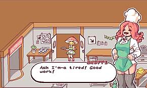 Kinky Waitress Spills Cum on Pizza in Futa Hentai Game