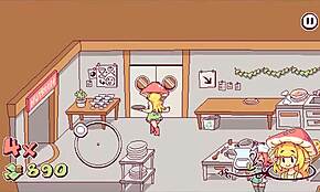 Kinky Waitress Spills Cum on Pizza in Futa Hentai Game