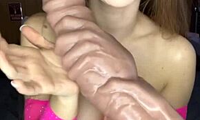 tiny 411 blonde tries mr hankey's giant dildo for first time