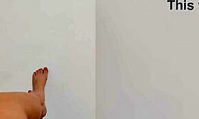 Shy Hottie With Red Pedicure Shows Off Her Sexy Legs On Camera