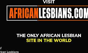 African lesbians fight winter with warm pussy eating and tribbing sessions