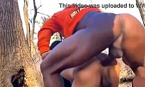 Negão slammed hard, huge balls slapping my ass with that big black cock outdoors.