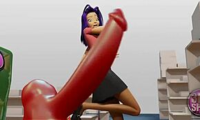 3DGspot - Two Busty Lesbians Test Double Dildo In Public Store Uncensored