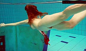 Hairy ginger Polish teen swimmin underwater, so damn hot, ya know?