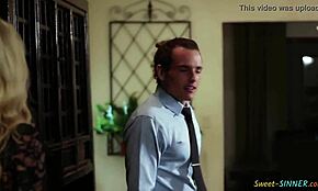 Saucy blonde sneaks a hard fuck at the office