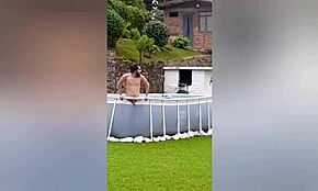 my neighbor recorded me naked on the farm so i took her inside and fucked her pussy full of cum