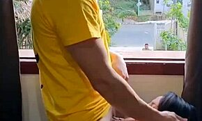 I gave it to my husband's friend while he was mowing the lawn in the backyard