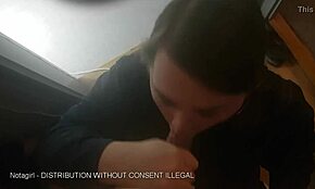 Early morning blowjob with slutty makeup, he doesn't cum but I wank with his cock in my mouth.