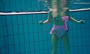 Liza bubarek swims as hot underwater mermaid