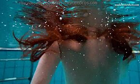 Liza bubarek swims as hot underwater mermaid
