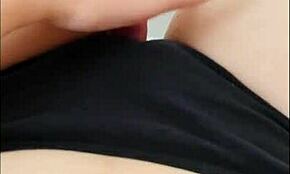 teen masturbates in black panties and squirts rough