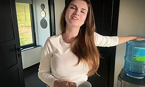 stepson catches huge stepmother’s boner in the office during dirty roleplay session