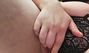 Lingerie babe drips while gaping from anal fingering and double penetration.