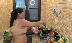 In the kitchen, husband delivers a hardcore pounding to his wife. It’s pure intensity!