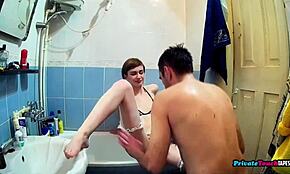 My Skinny Maid Sucks My Cock in Bathroom! She Gets Fucked for Excellent Service!