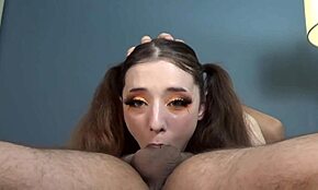 Ready for this? Best deepthroat blowjob with big cock cumshot in stomach