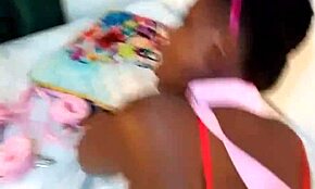 Ebony Goddess Leashes Up for Intense Doggy Fucking, Flogger Whipping Her Big Black Sexy Ass!