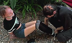 I Punish Her by Tickling Her Sexy Bound Feet Hard