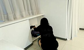 cleaning girl teases pervert with big ass and cock