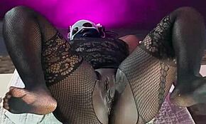 yo, check this ebony squirter going wild with sex machine... multiple orgasms! 🔥