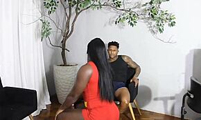 Muscular bodybuilder seduces well-endowed guy in lingerie.