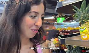 Cum Covered Facial in Public Supermarket