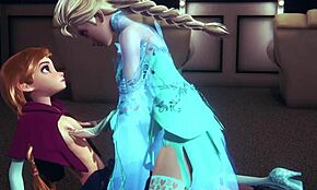 Futa Elsa passionately fingers and fucks Anna in this emotional Frozen parody scene.