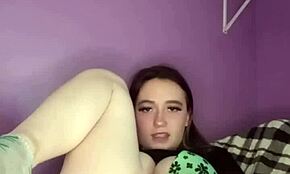 i'm just a young teen 18+ rubbing my puffy pussy after pulling panties aside for used panty bank