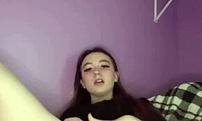 i'm just a young teen 18+ rubbing my puffy pussy after pulling panties aside for used panty bank