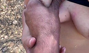 Indian beauty gets fucked by huge dick alone in jungle