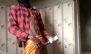 when home alone, i fucked my silicone toy vaginally with my monster cock