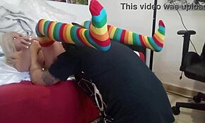 so this guy picks up a blonde sex toy doll and starts pounding her tight anal hole with wild enthusiasm in the bedroom