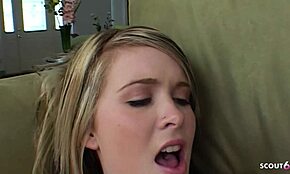 Small tits step-sister seduces to lesbian sex with strap on