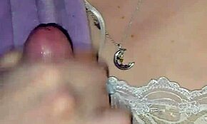 I jerk my cock while the MILF licks up every drop of cum