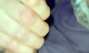 I jerk my cock while the MILF licks up every drop of cum