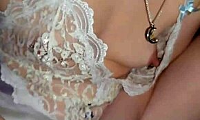 I jerk my cock while the MILF licks up every drop of cum