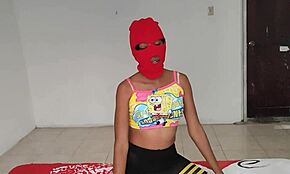 Stepmother caresses buttocks and tits then stepson rubs penis with feet