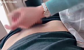 On business trip, lewd boss gives THICK HANDJOB, inserts BIG DICK into SHAVED PUSSY!