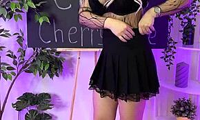 Putting On Fishnet Tights In Nylon Club For Beautiful Mature Woman