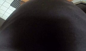 POV filling stupid whore's fuckhole with milky cock for creampie.