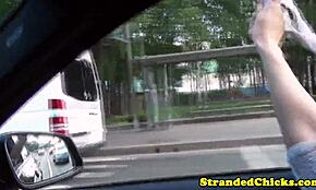 Barelylegal Stranded Teen With Cute Freckles, POV Close-Up Bent Over Doggystyle Russian Public Outdoor Reality