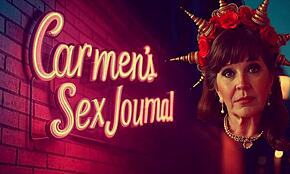 granny carmen claus sucks cock deepthroat style in classic christmas costume, licking and kissing the hard shaft like a devoted concubine.