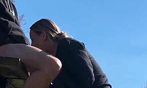 caught in public park passion