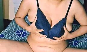 Desi hot indian girl with big boobs hairy pussy inserting dildo and moaning