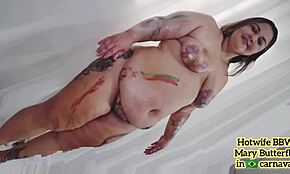 bbw hotwife swinger mary butterfly in brazilian carnaval dance