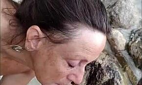 Pov mature hotwife candi annie milks cock at nudist resort pool!