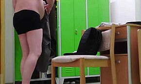 Changing clothes at work voyeur style