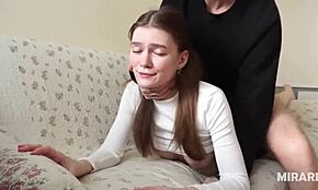 skinny 18 year old slut fucks new boyfriend cumshot on face amateur couple