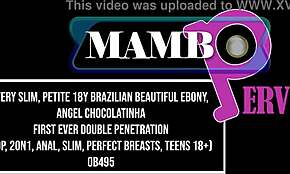 petite ebony teen chocolatinha's first double anal penetration